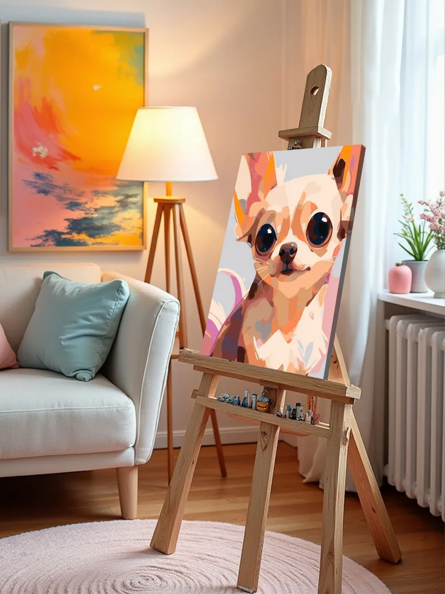 Картина по номерам «Собаки: смешная мультяшная чихуахуа арт» — картинка 9