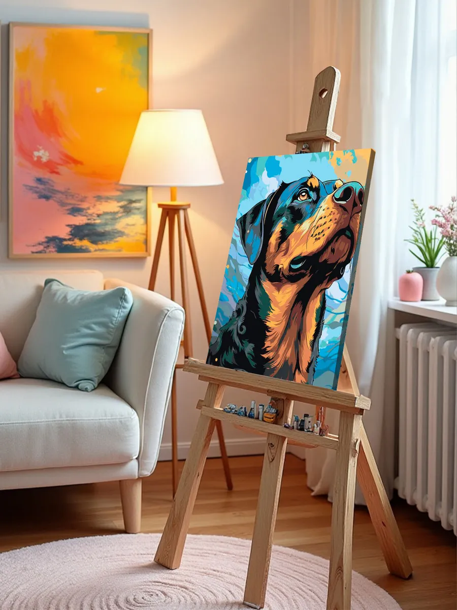 Картина по номерам «Собаки: ротвейлер, домашние животные» — картинка 10