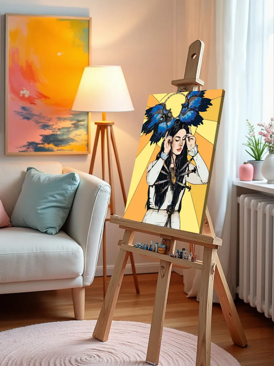 Картина по номерам «Lana Del Rey Лана Дель Рей: арт с сердцем» — картинка 9