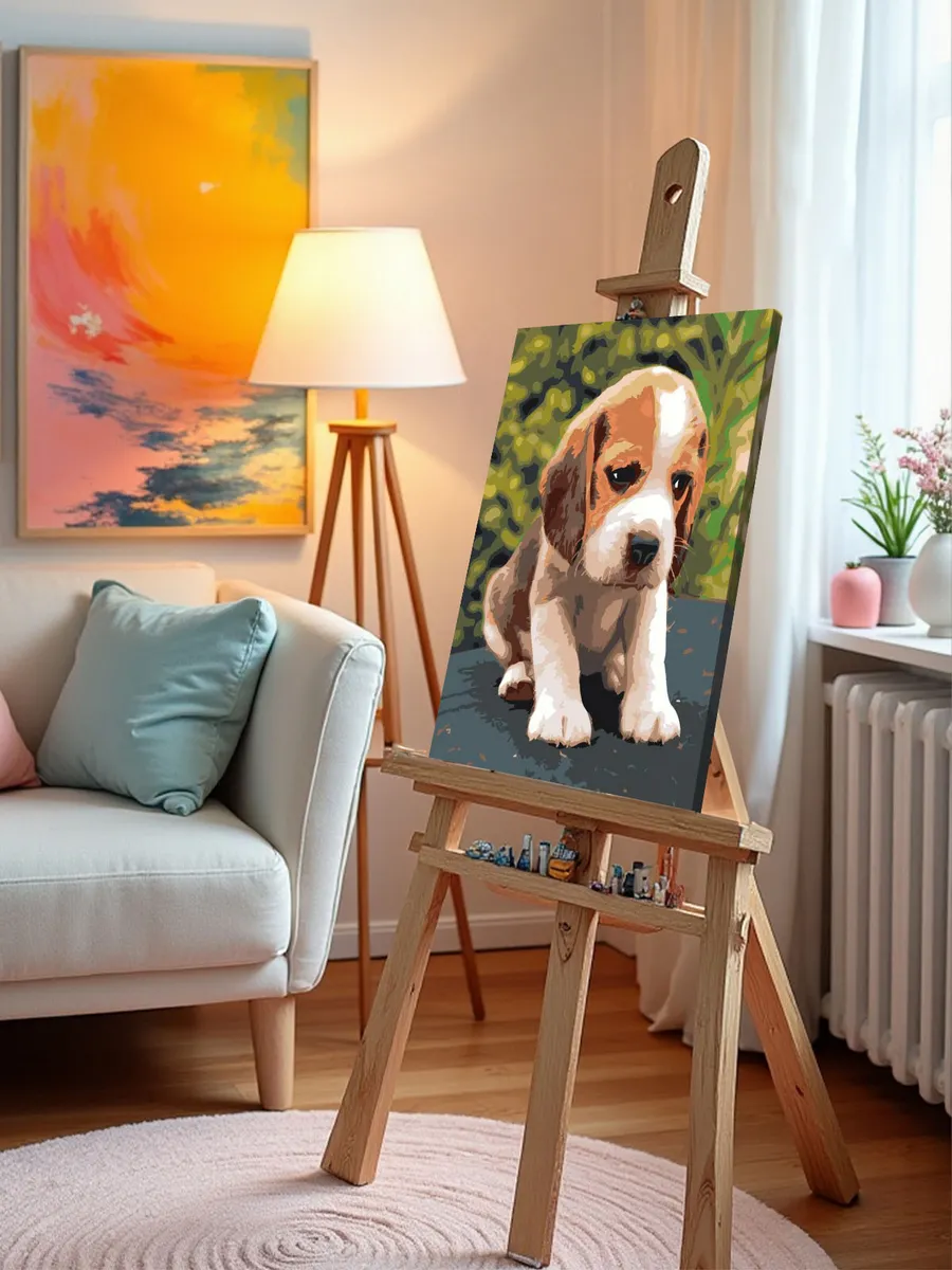 Картина по номерам «Собаки: пёс бигль, домашние животные» — картинка 10