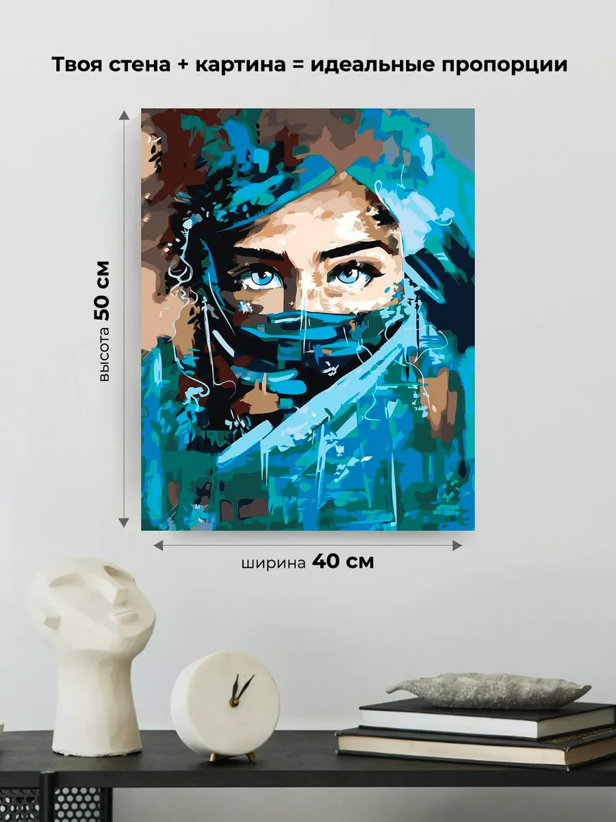 Картина по номерам «Медицина: девушка медсестра в маске» — картинка 3