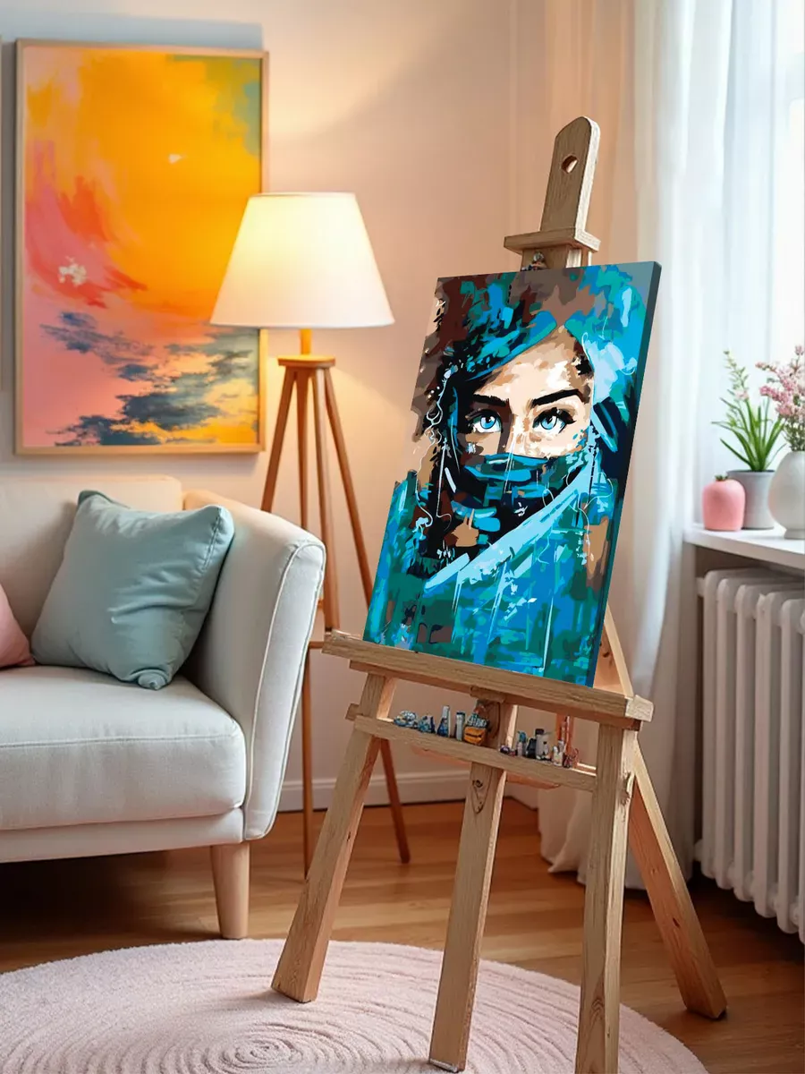 Картина по номерам «Медицина: девушка медсестра в маске» — картинка 9