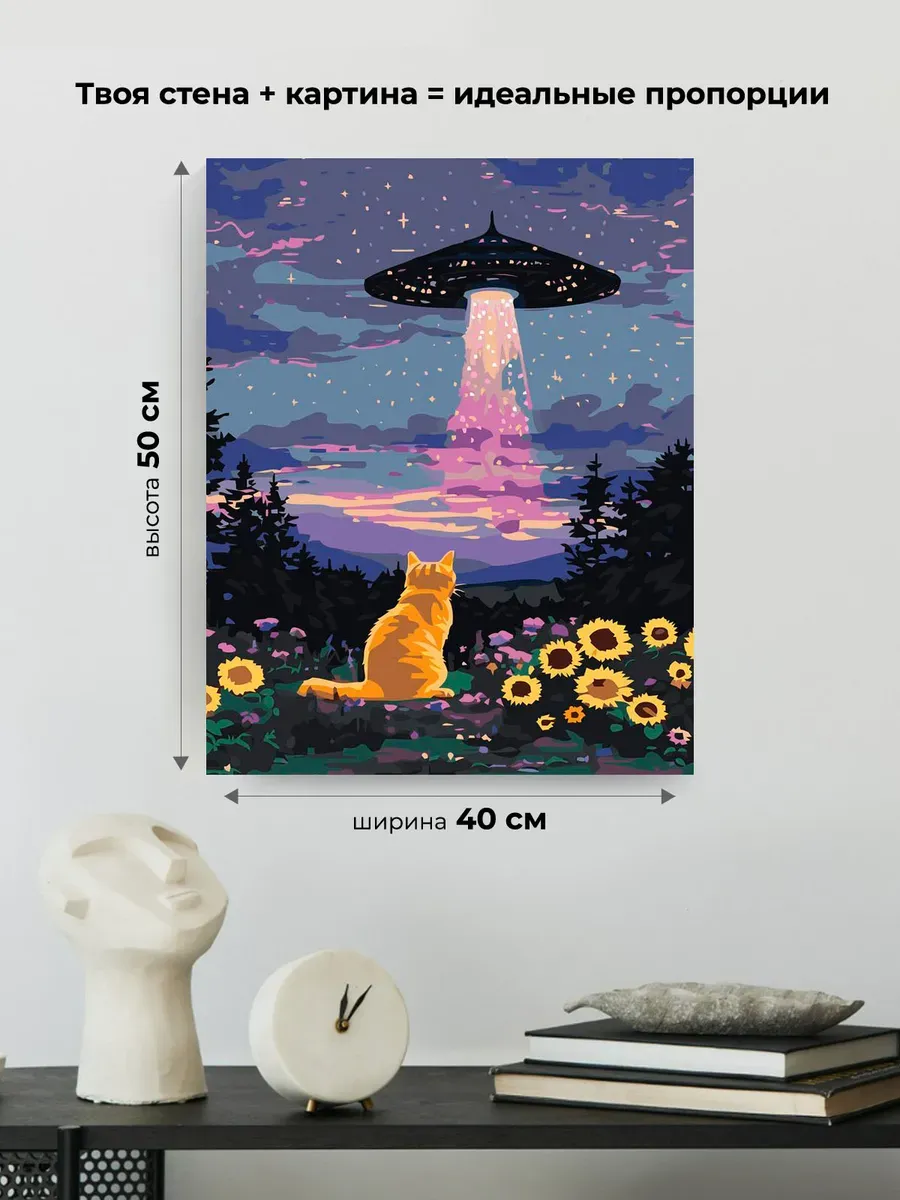 Картина по номерам «Коты и кошки: Заберите меня в космос!» — картинка 3