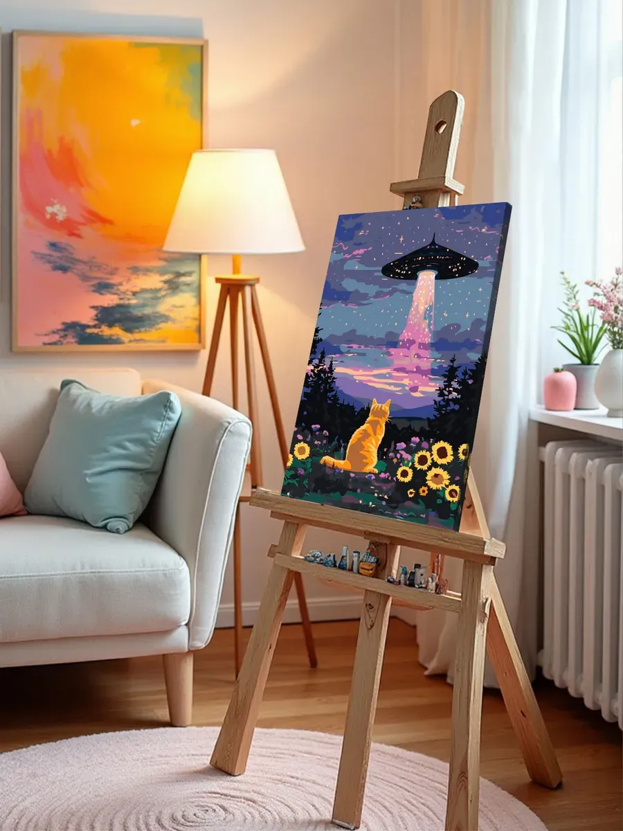 Картина по номерам «Коты и кошки: Заберите меня в космос!» — картинка 10