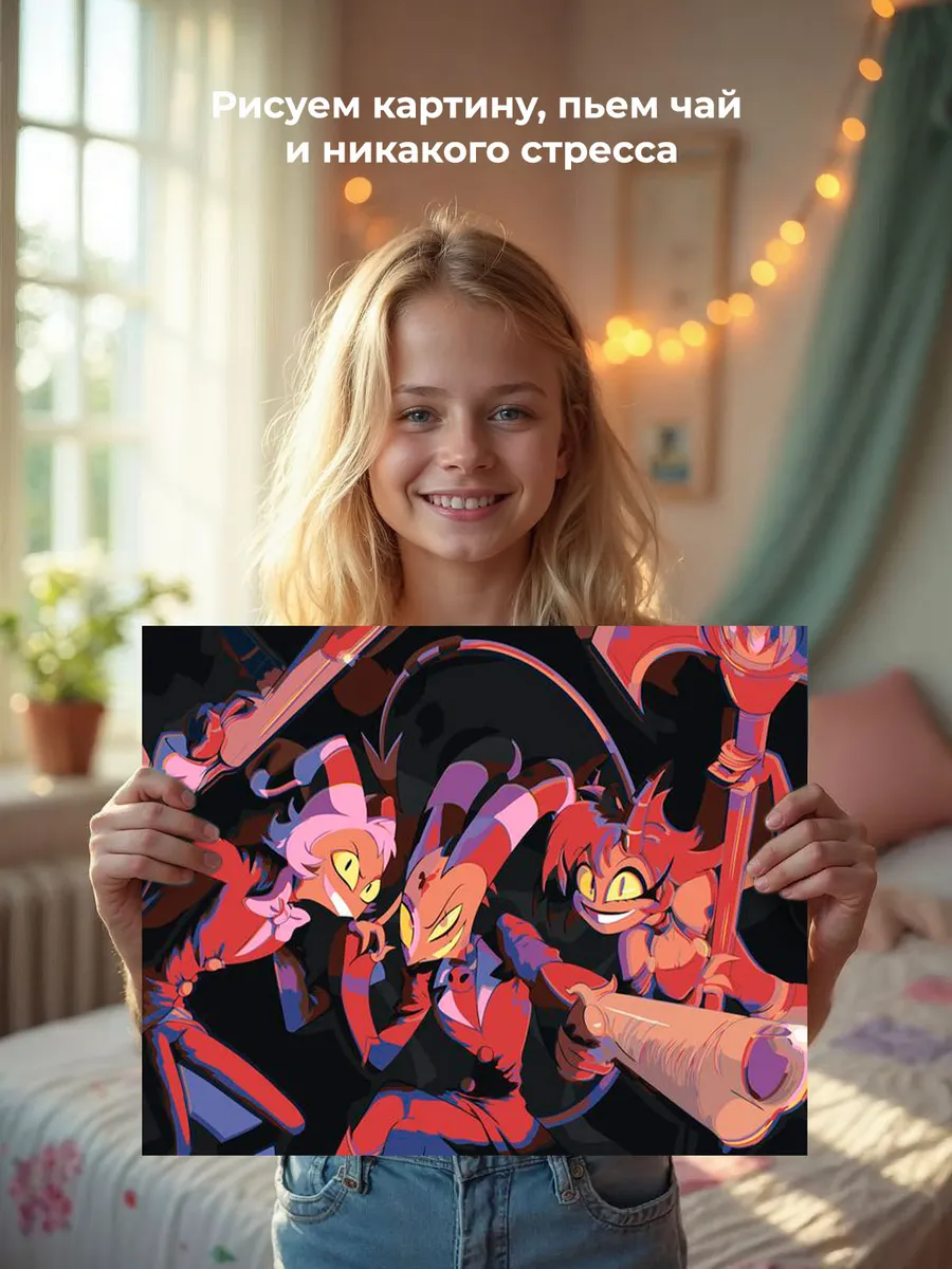 Картина по номерам «Адский босс, Отель Хазбин: Блиц, Мокси» — картинка 7