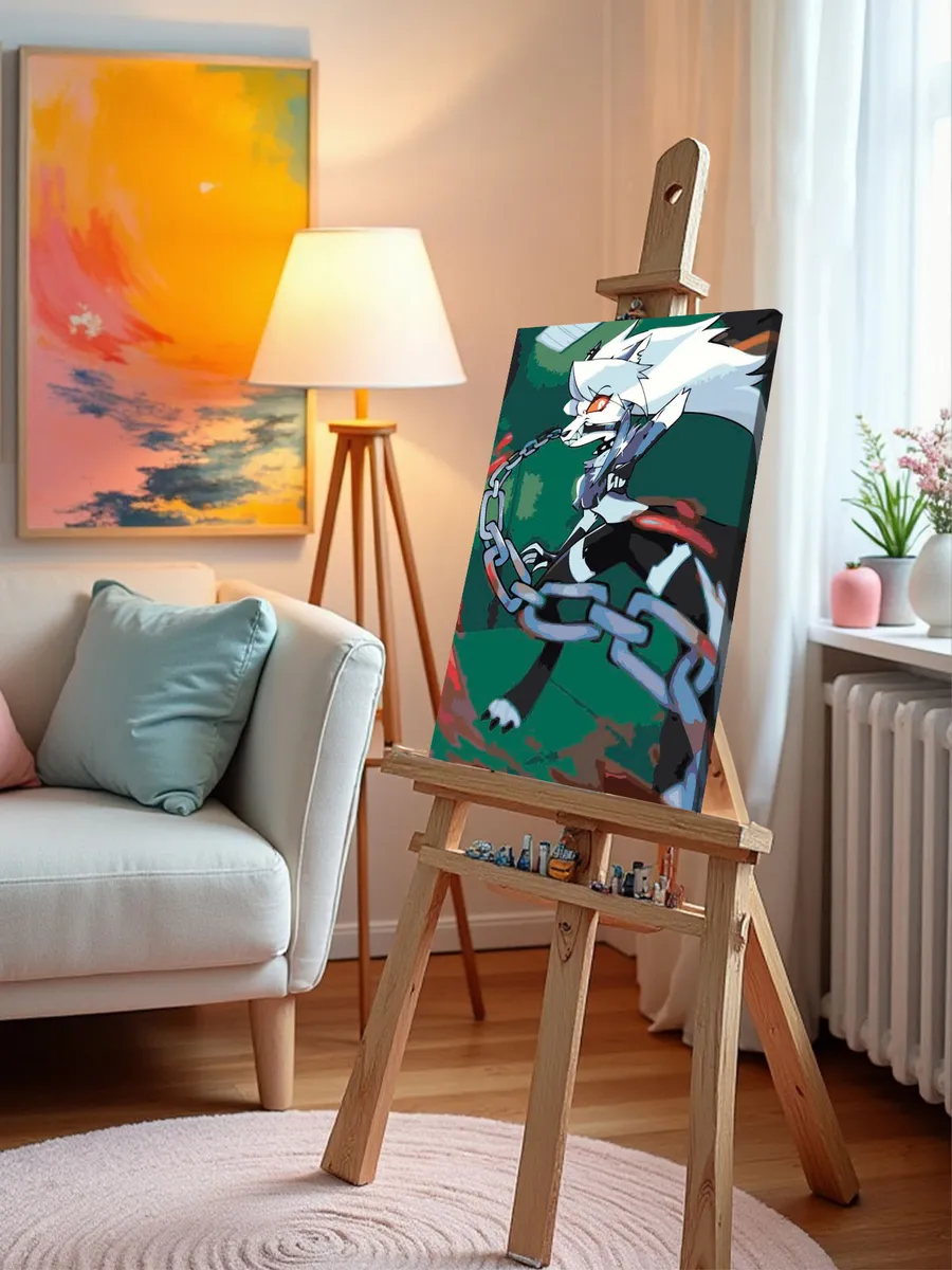 Картина по номерам «Адский босс, Отель Хазбин: волк Луна» — картинка 9