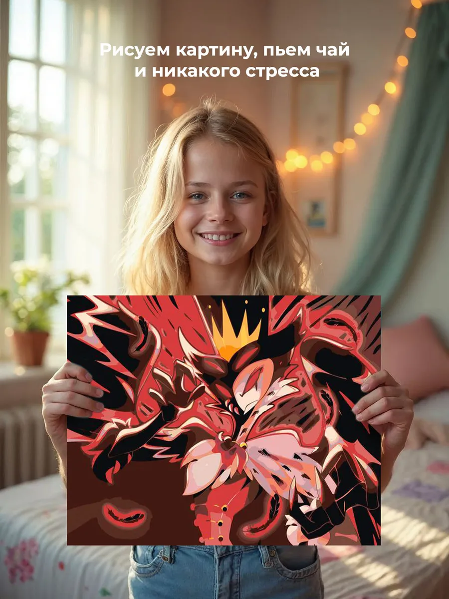 Картина по номерам «Адский босс, Отель Хазбин: Столас арт» — картинка 7