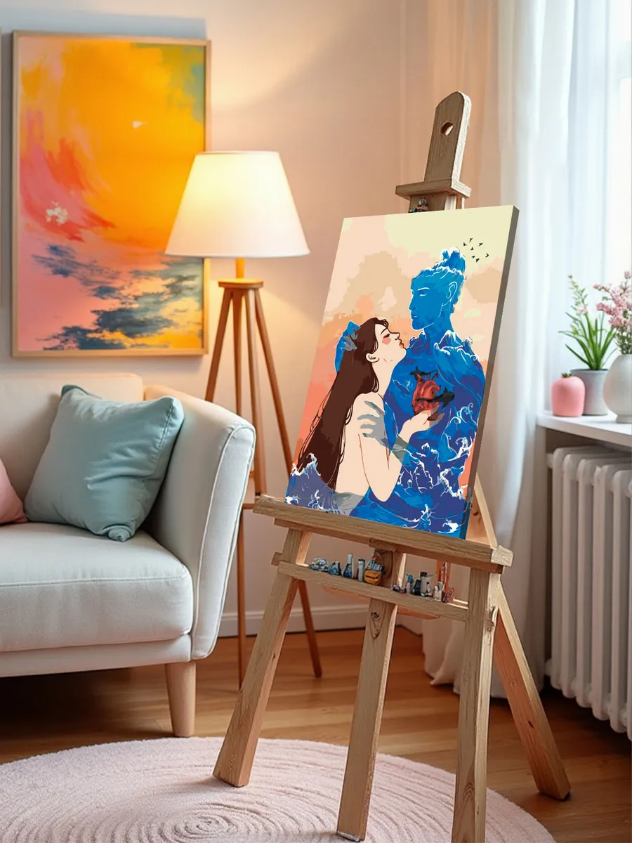 Картина по номерам «Любовь: девушка и море, романтика арт» — картинка 10