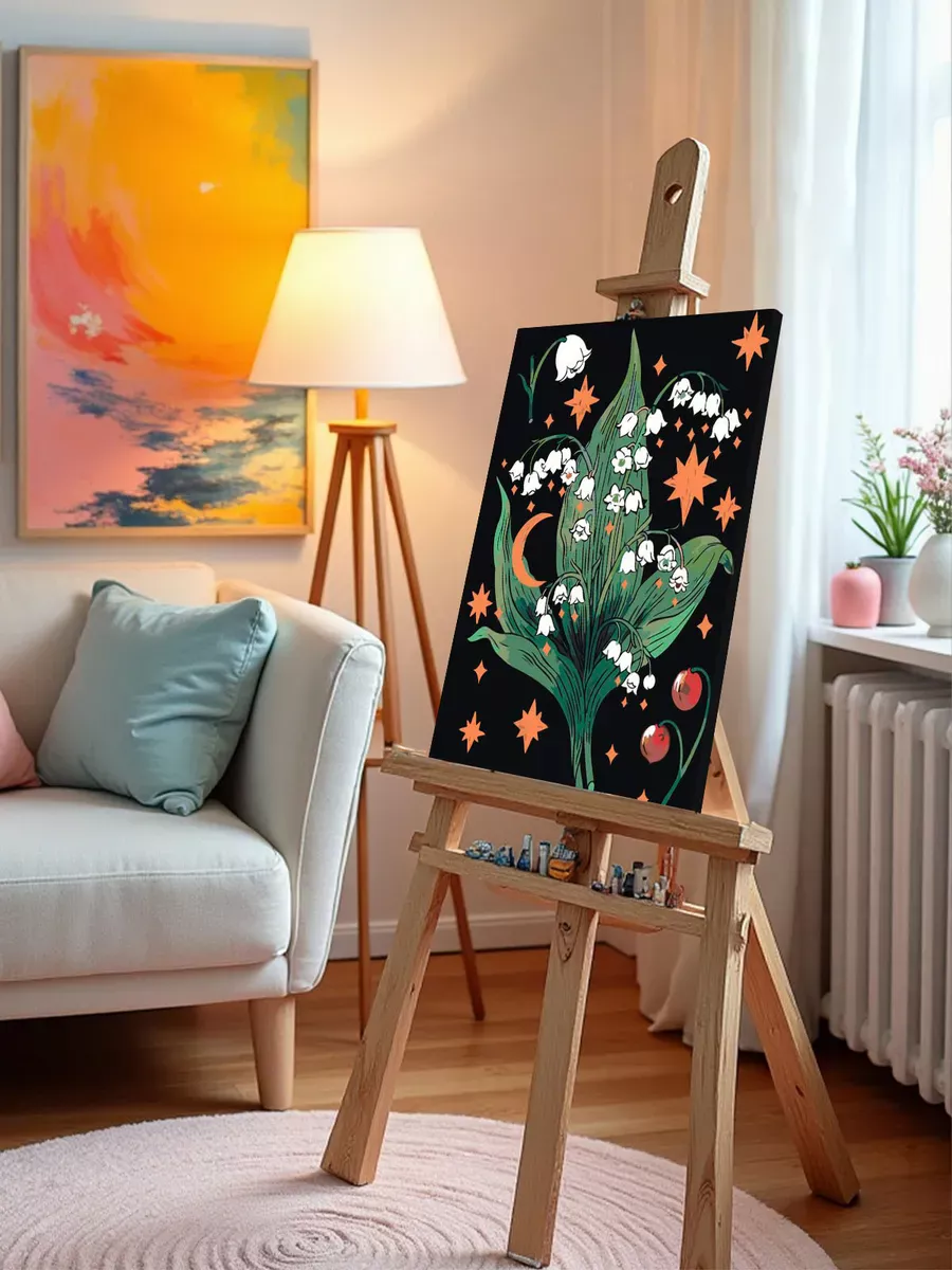 Картина по номерам «Цветы: ландыши и звезды в стиле таро» — картинка 10