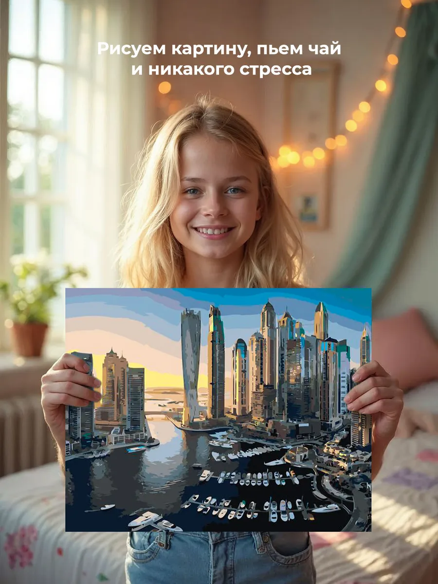 Картина по номерам «Дубай, ОАЭ, Эмираты: яхты на закате» — картинка 7