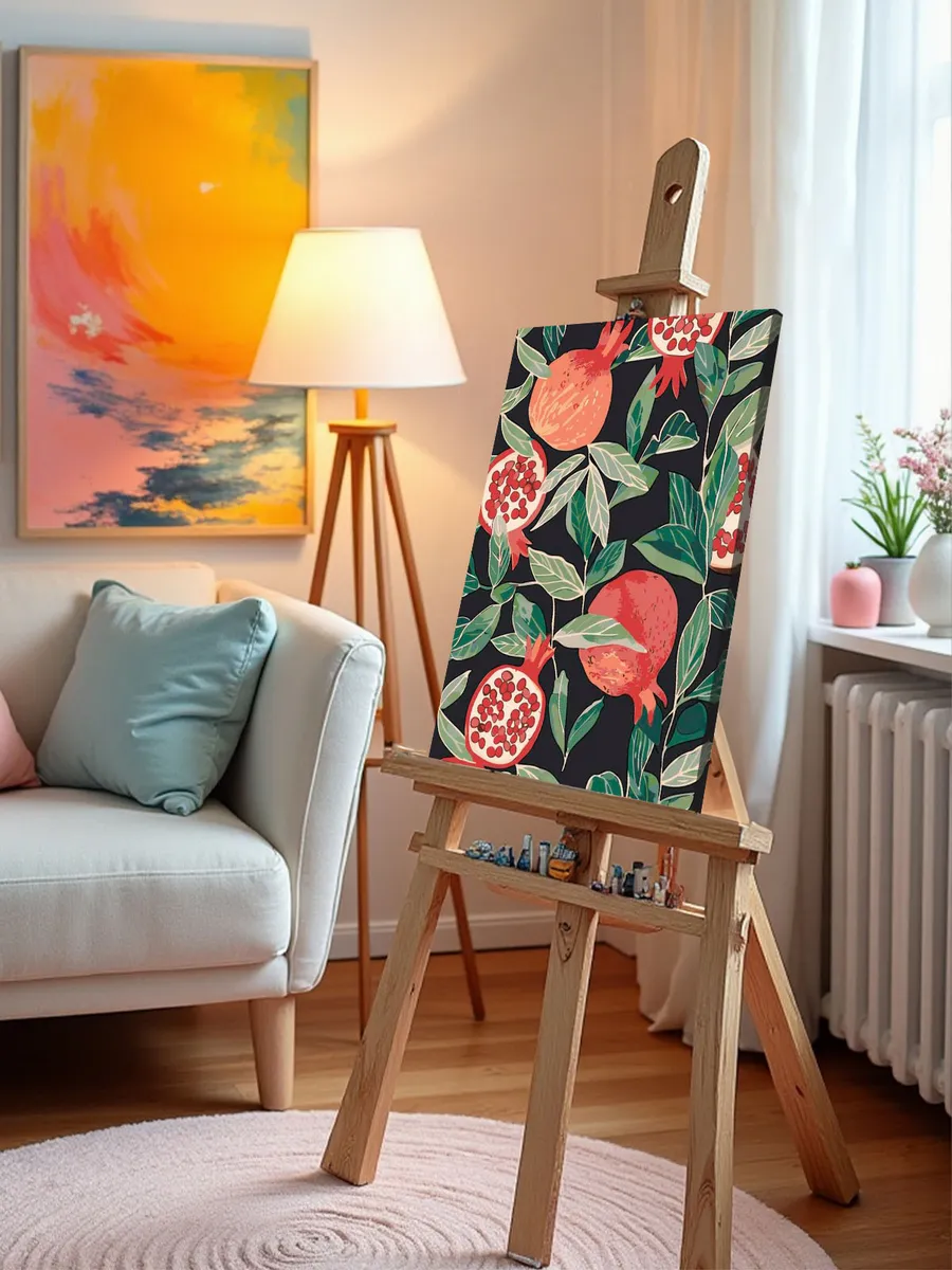 Картина по номерам «Красные гранаты арт, иллюстрация» — картинка 9