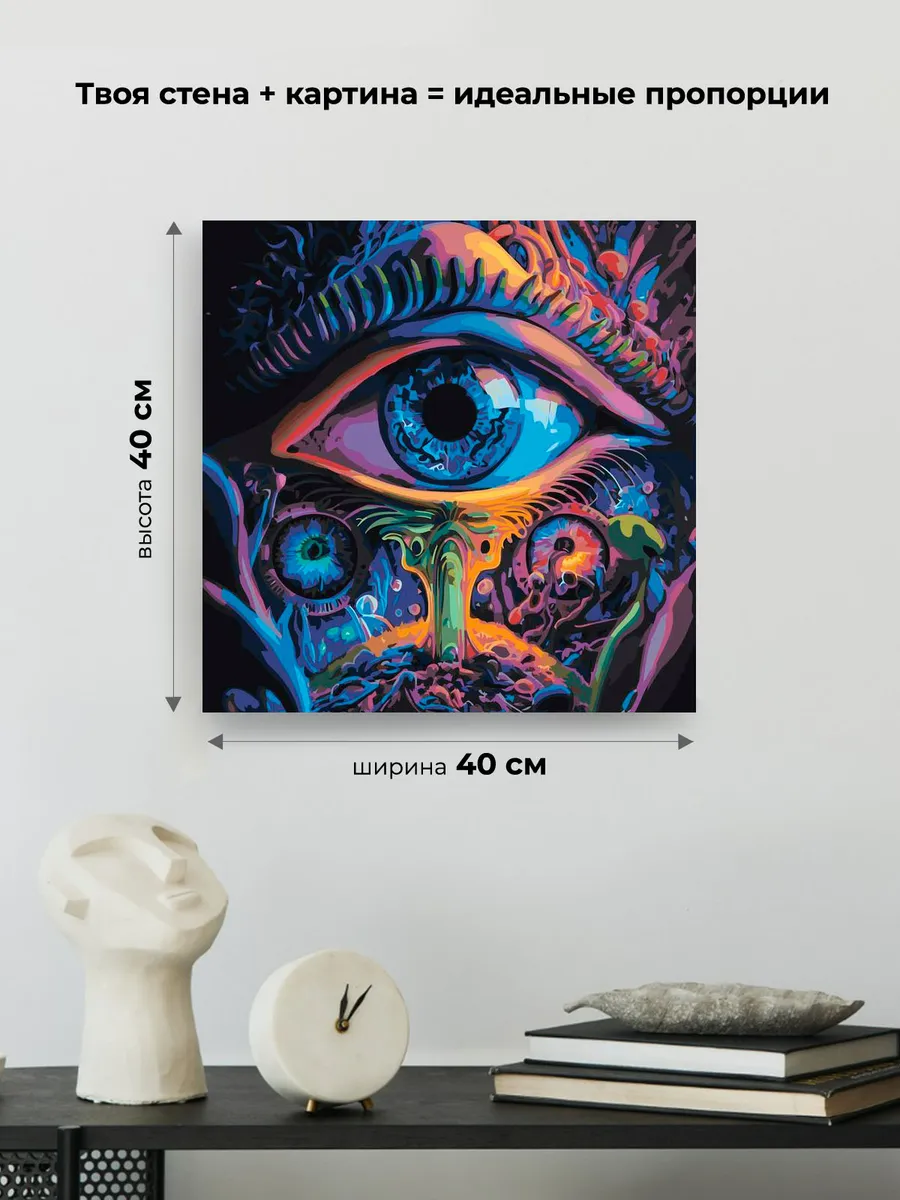 Картина по номерам «Эзотерика: глаз в кислотном трипе, зрачки» — картинка 3