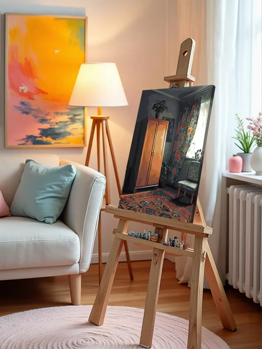 Картина по номерам «Панельки родные: ковер на полу в комнате» — картинка 9