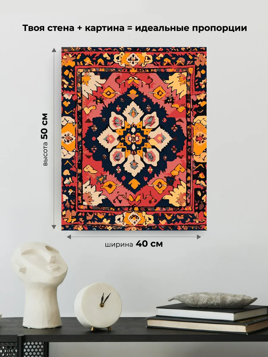 Картина по номерам «Ковер с цветочным узором, СССР» — картинка 3