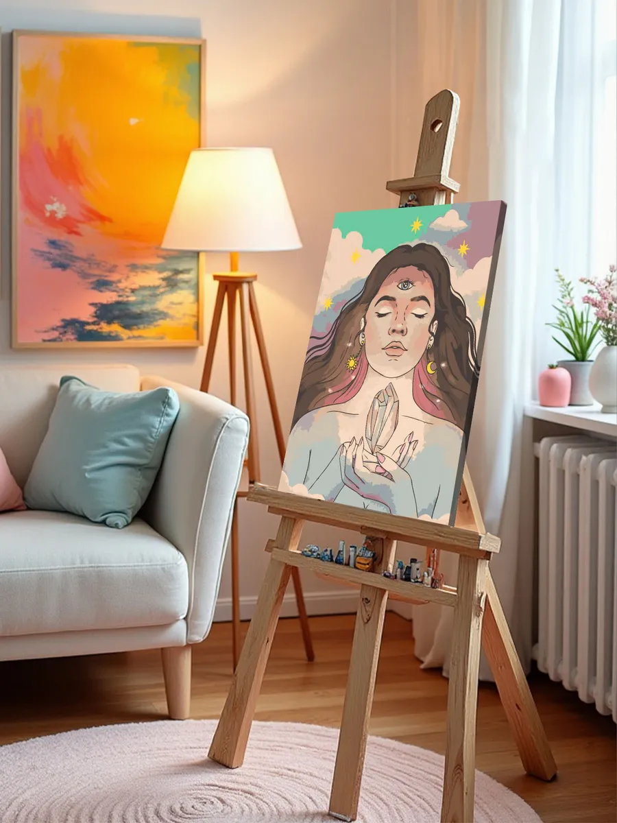 Картина по номерам «Таро, эзотерика: солнце, месяц и звезды» — картинка 10