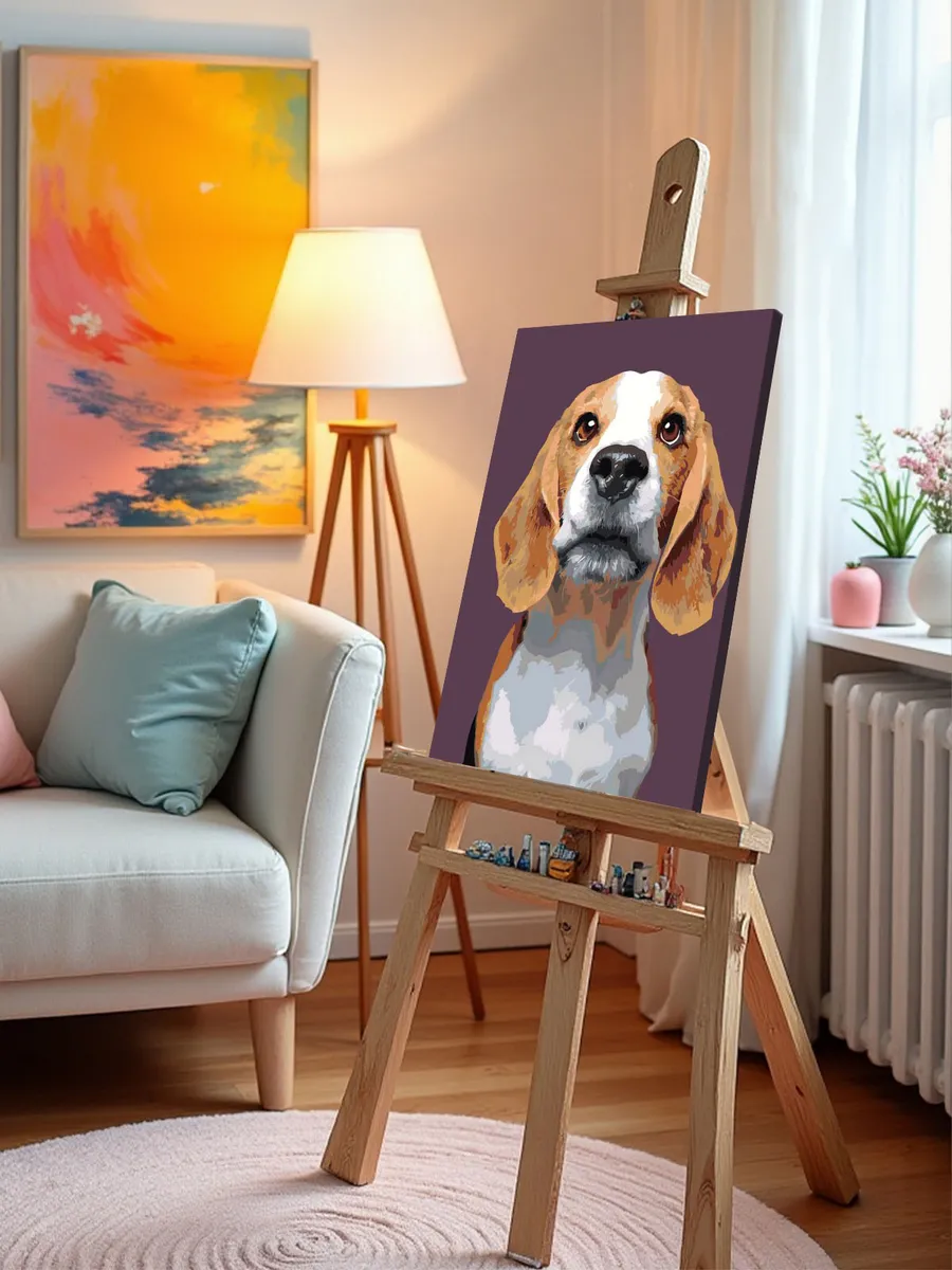 Картина по номерам «Собаки: пёс бигль, домашние животные» — картинка 9