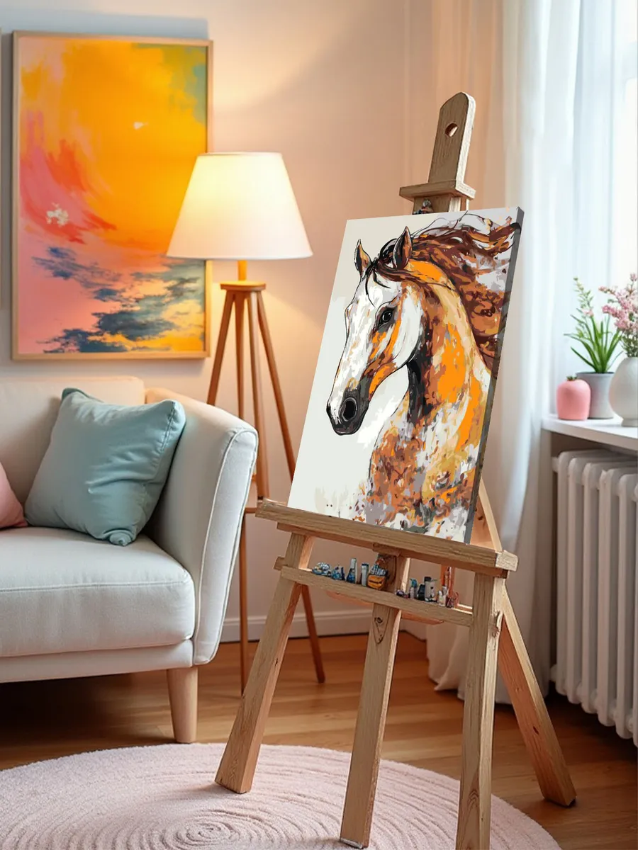 Картина по номерам «Животные: яркая лошадь, живопись арт» — картинка 10