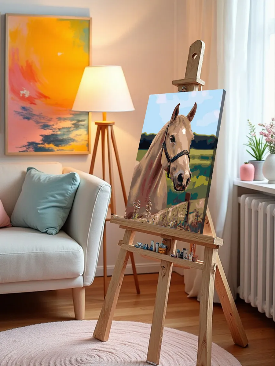 Картина по номерам «Животные: лошадь в деревне, портрет» — картинка 10