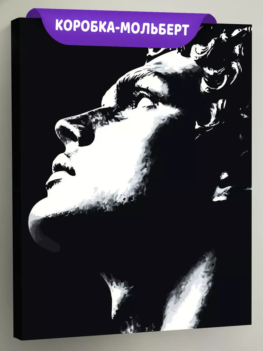 Картина по номерам «Античность: статуя мужчины, чб арт»