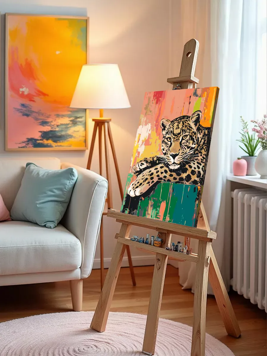 Картина по номерам «Животные: леопард граффити арт» — картинка 9