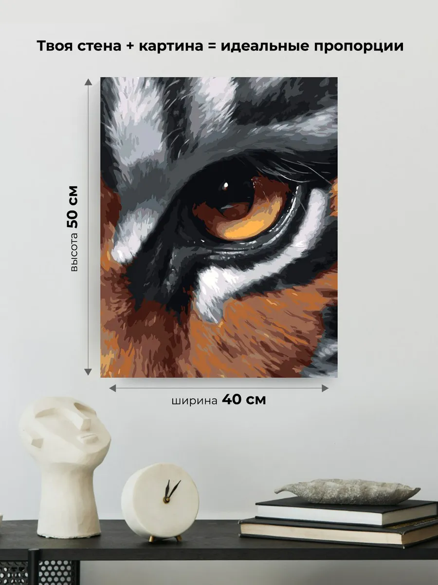 Картина по номерам «Животные: глаз тигра крупным планом» — картинка 3