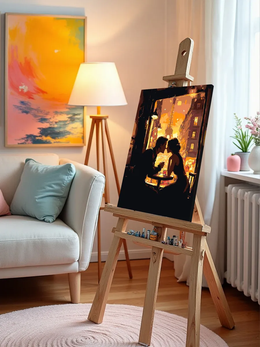 Картина по номерам «Романтика: влюбленная пара в Париже» — картинка 10