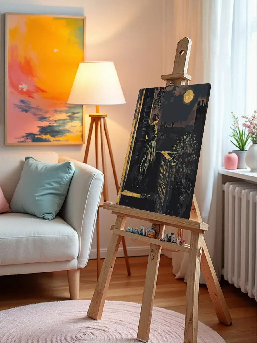 Картина по номерам «Девушка на балконе при свете луны» — картинка 10