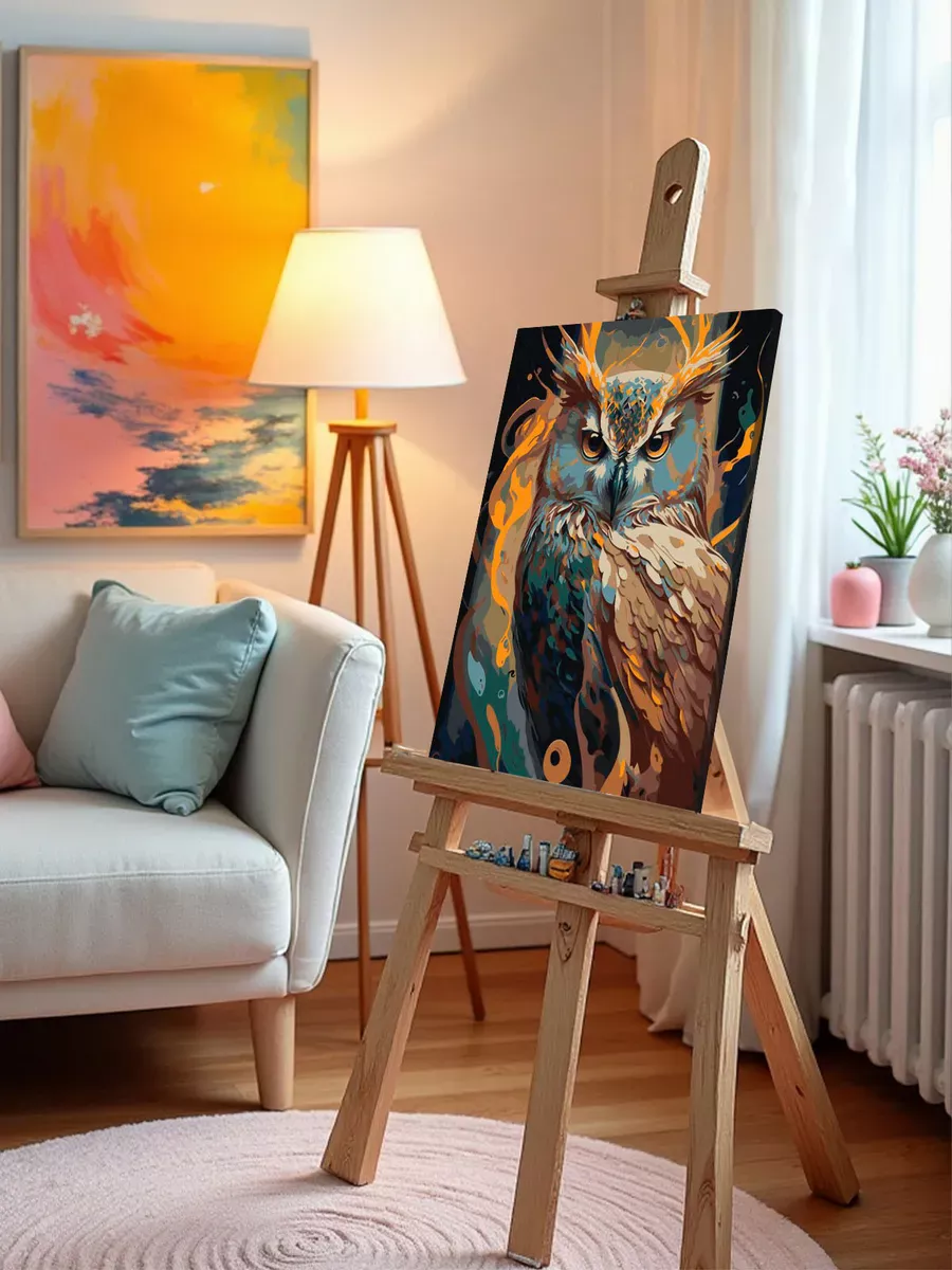 Картина по номерам «Животные: мудрая птица сова, фэнтези арт» — картинка 10