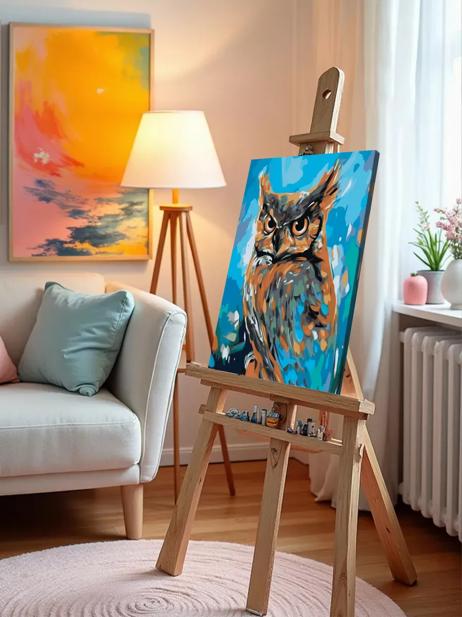 Картина по номерам «Животные: мудрая птица сова арт» — картинка 10