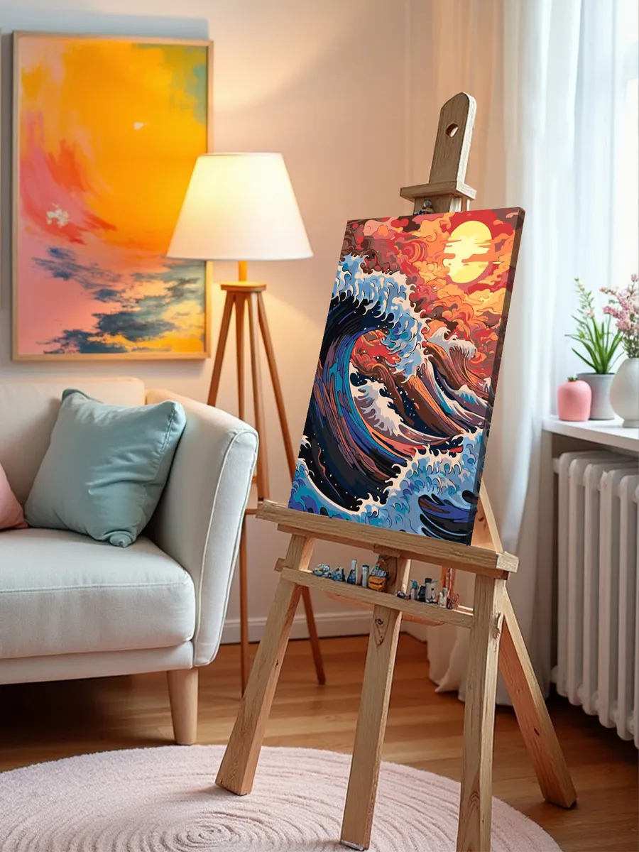 Картина по номерам «Пейзаж: море и солнце, Япония арт» — картинка 10