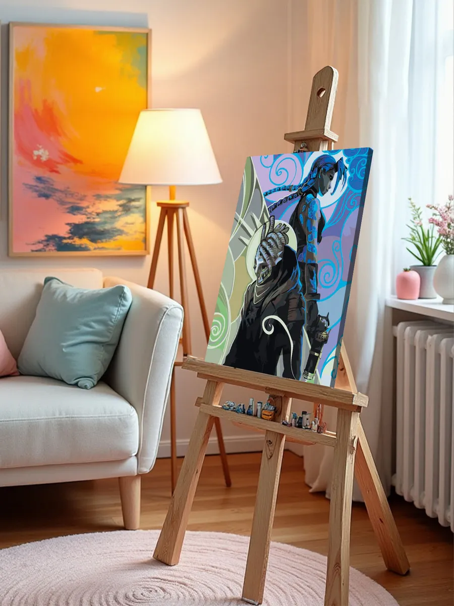 Картина по номерам «Аркейн Лига Легенд лол: Джинкс и Экко» — картинка 9