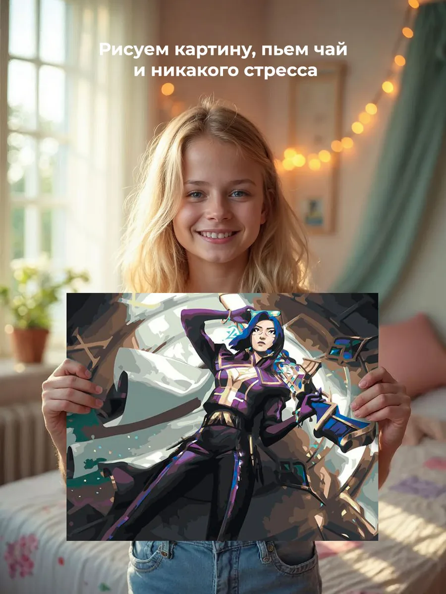 Картина по номерам «Аркейн Лига Легенд лол: Кейтлин арт» — картинка 6