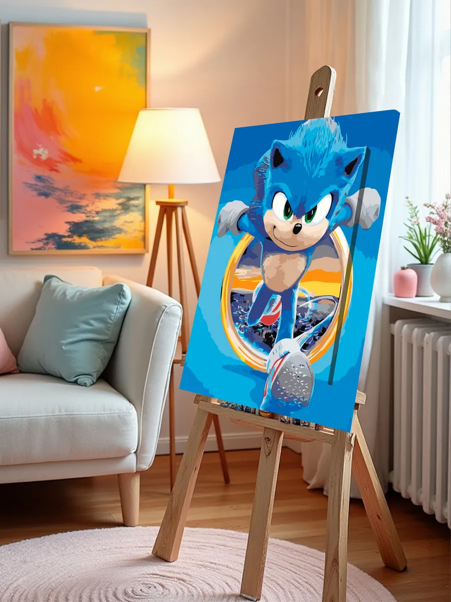 Картина по номерам «Кино Соник Sonic: ёж бежит арт, игра» — картинка 10