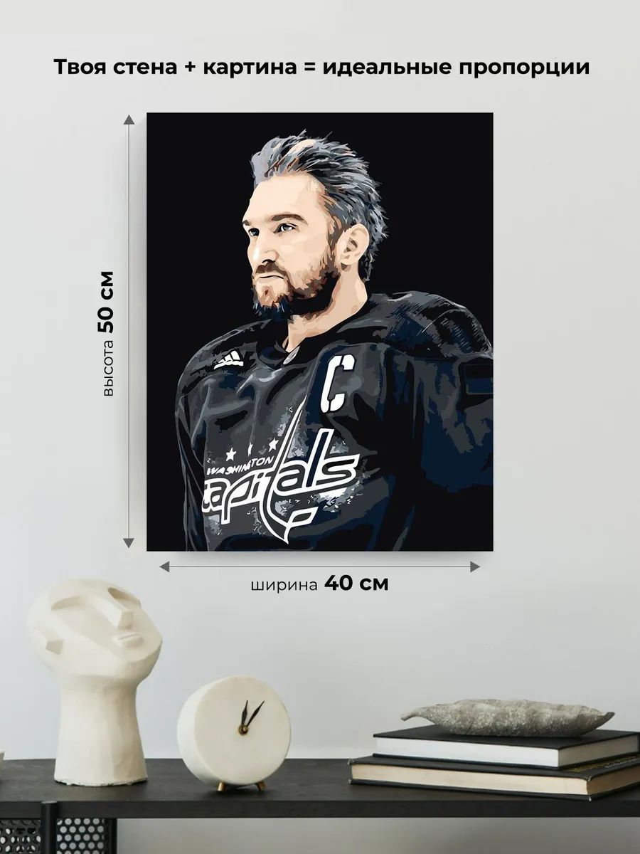 Картина по номерам «Хоккей, спорт: Александр Овечкин портрет» — картинка 3