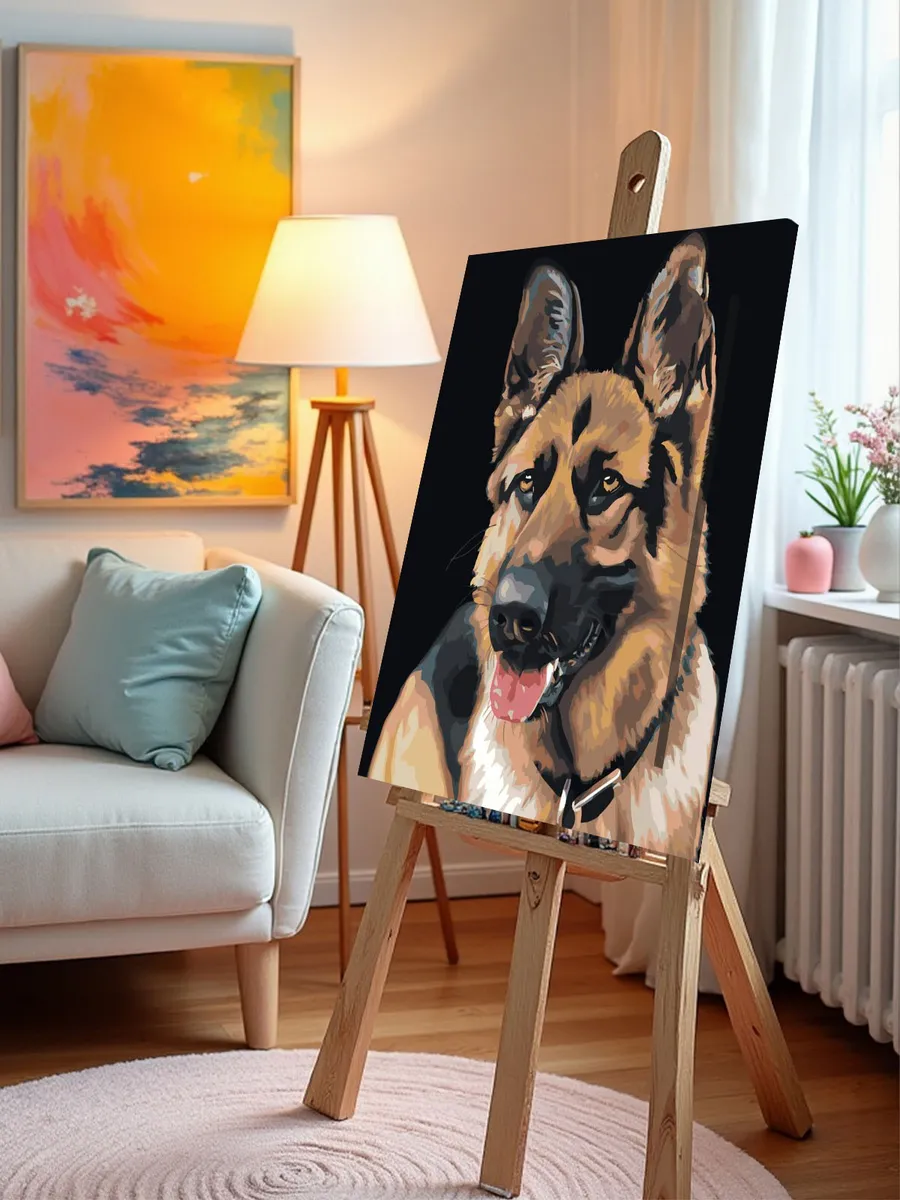 Картина по номерам «Собаки: Немецкая овчарка портрет» — картинка 10