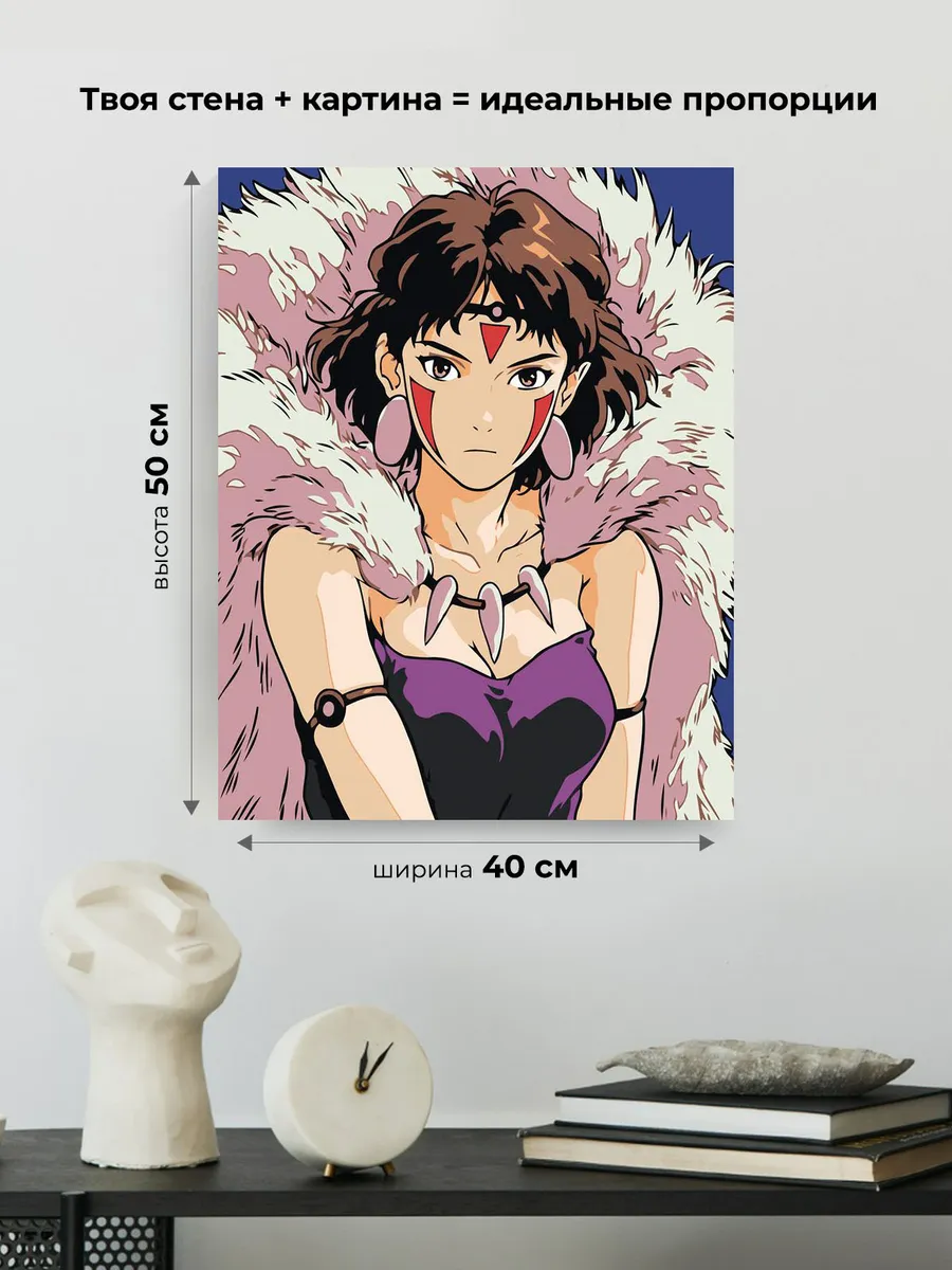 Картина по номерам «Миядзаки аниме: Принцесса Мононоке арт» — картинка 3