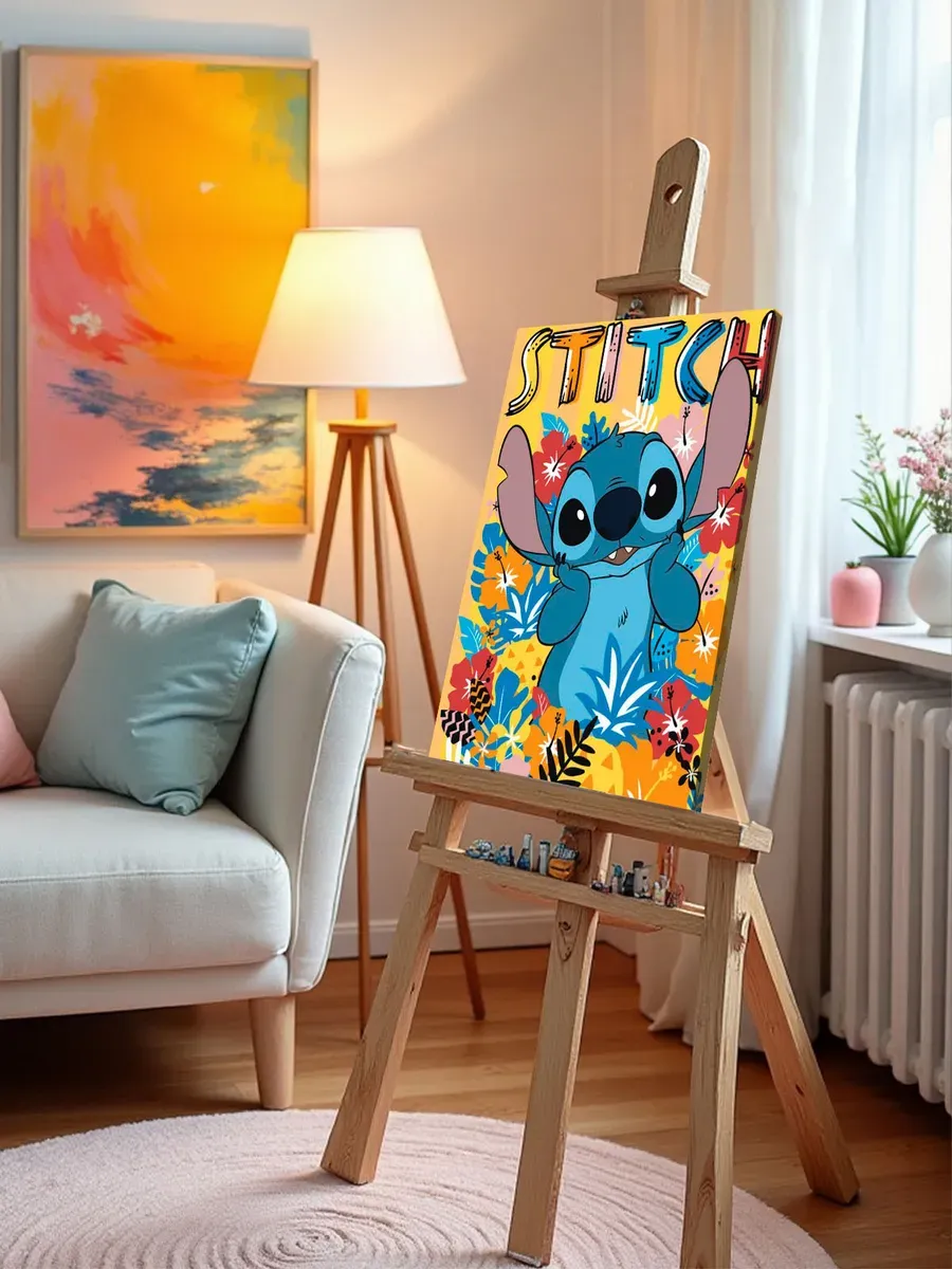 Картина по номерам «Лило и Стич, дисней: в цветах, детская» — картинка 10