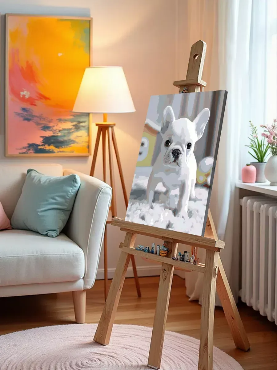 Картина по номерам Собака милый французский бульдог щенок — картинка 10