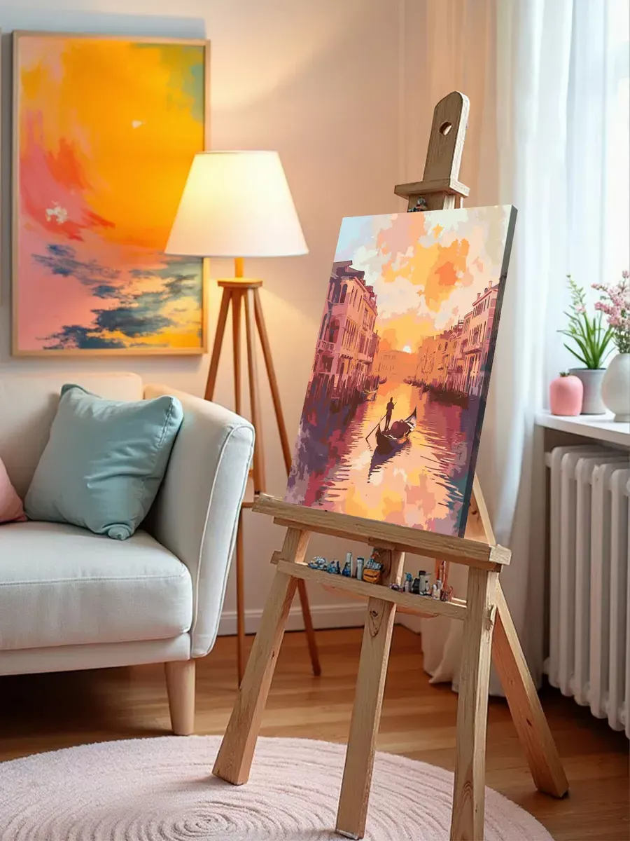 Картина по номерам Пейзаж Венеция Италия лодка на закате — картинка 10