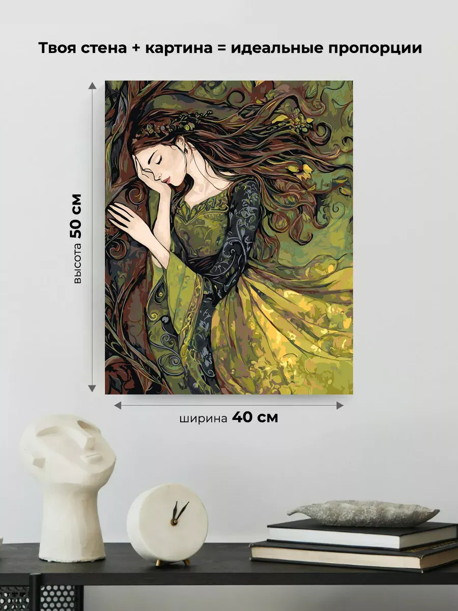 Картина по номерам Портрет девушки в стиле прерафаэлитов — картинка 3
