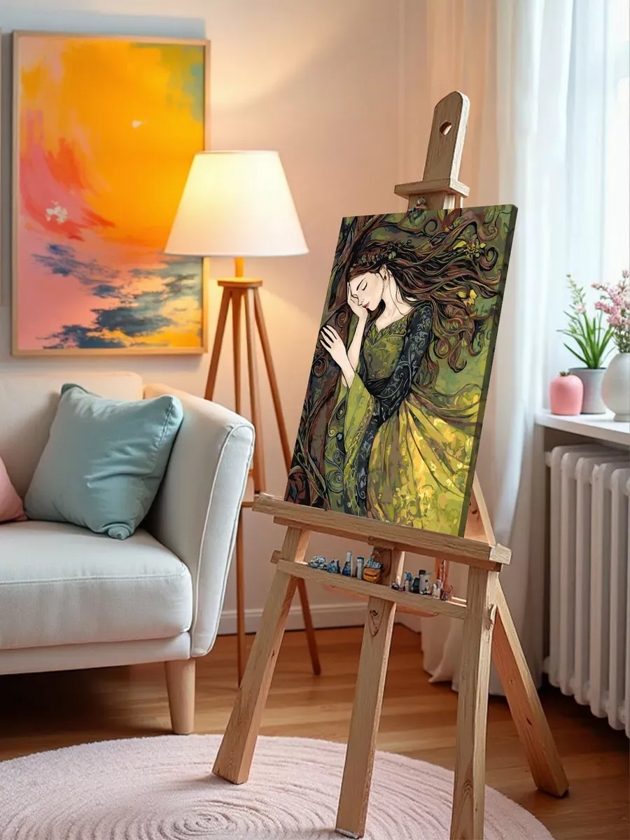 Картина по номерам Портрет девушки в стиле прерафаэлитов — картинка 10