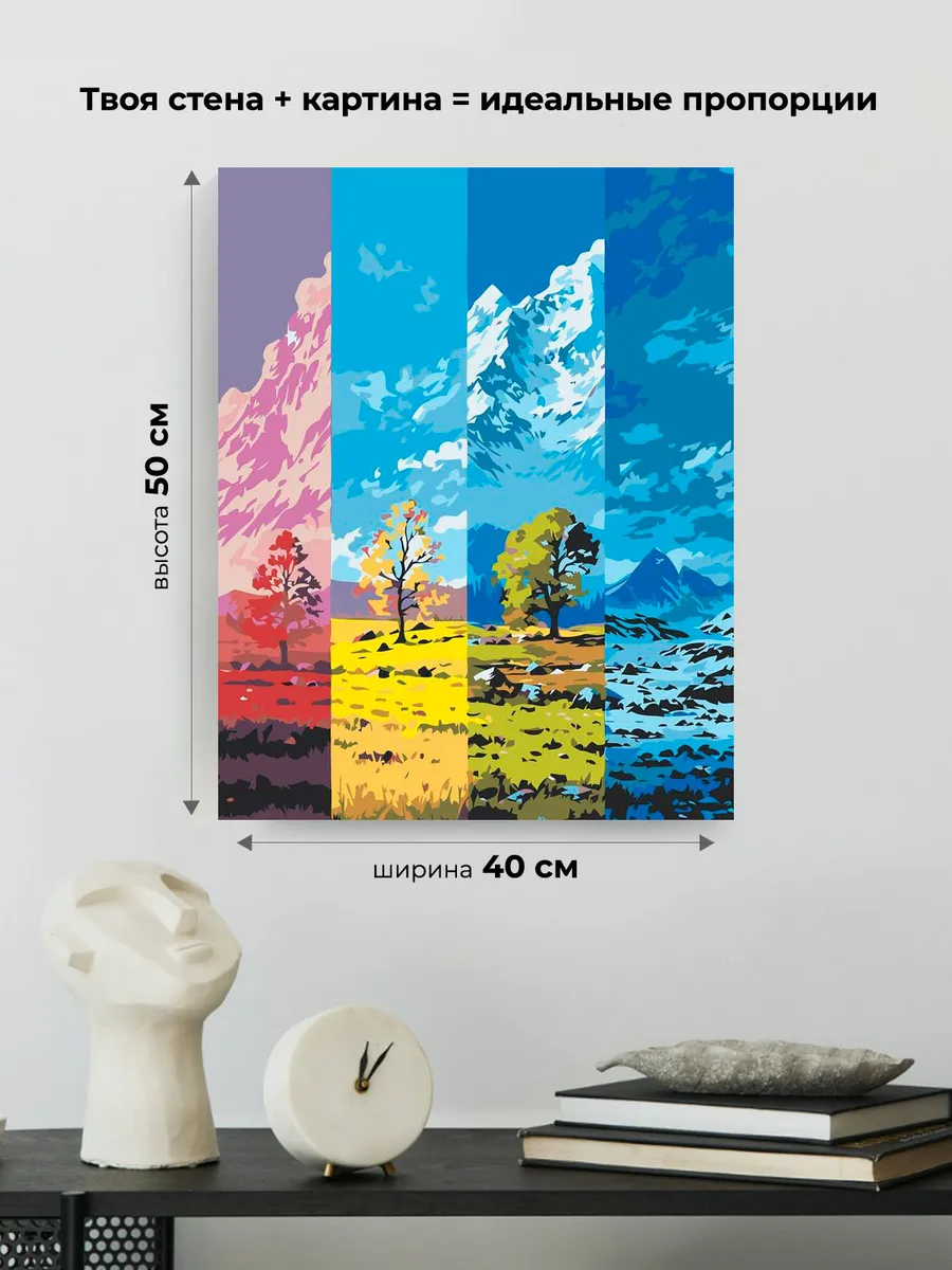 Картина по номерам Весна лето осень и зима Времена года — картинка 3