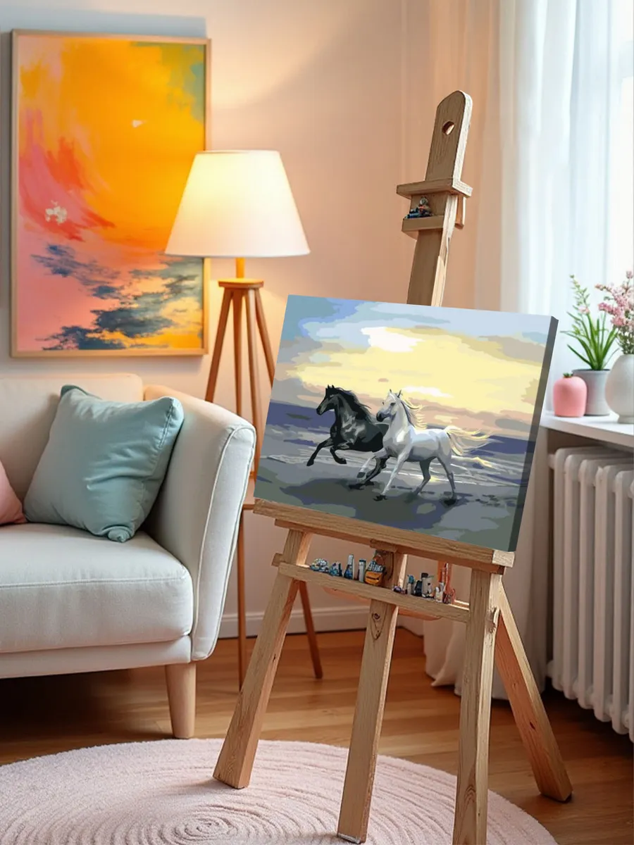 Картина по номерам «Чёрная и белая» — картинка 9