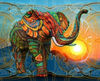 Алмазная вышивка «Красочный слон»