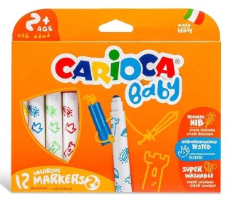 Фломастеры утолщенные Baby 2+, 12 цв., Carioca