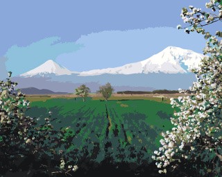Картина по номерам «Армения: пейзаж, вид на Арарат 40x50»