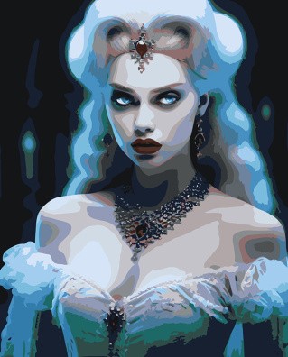 Картина по номерам «Девушка-вампир в холодных тонах»