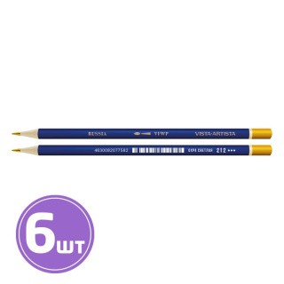 Акварельные карандаши «Fine», заточенные, 6 шт., цвет: 212 охра светлая (ochre light), Vista-Artista