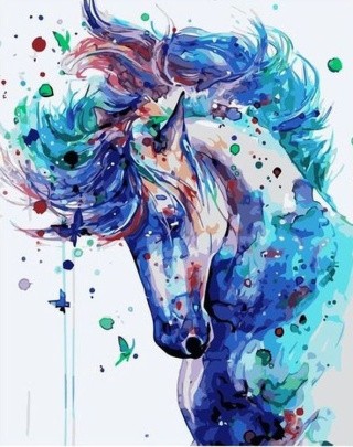 Картина по номерам «Синяя лошадь»