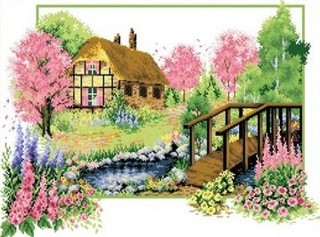 Рисунок на ткани «Весеннее цветение»